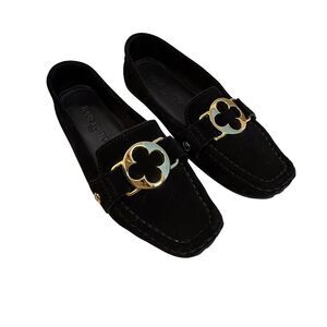 Louis Vuitton Suede Monte Carlo Loafers 34.5 Black